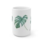 Monstera Aquarell Tasse – Tropical Leaf Design Becher für Pflanzenliebhaber und Naturfreunde