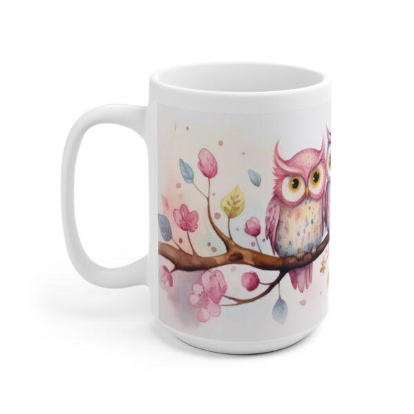 Eulen Aquarell Tasse - Kinderfreundlicher Becher mit Vogelmotiv für kleine Naturfreunde