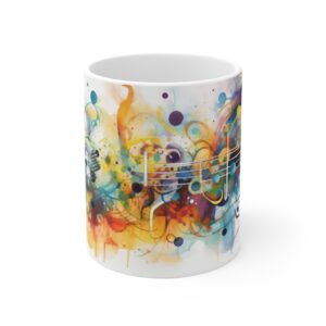 Künstlerische Aquarell Tasse mit Musiknoten für Musikliebhaber