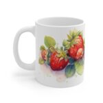 Aquarell Tasse mit Erdbeeren – Ideal als Geschenk für Erdbeerliebhaber