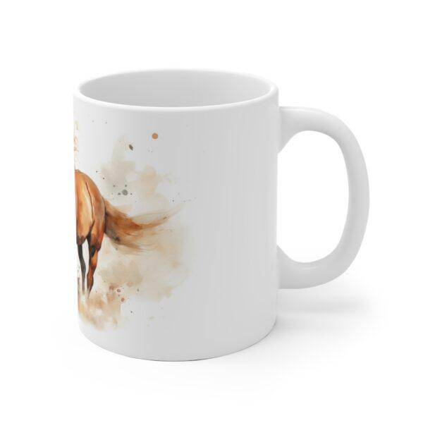 Weiße Aquarell Pferde Tasse - Kreatives Geschenk für Pferdefans