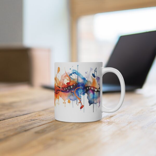 Abstrakte Musiknoten Tasse im Aquarellstil – Becher für Musikliebhaber und Kreative