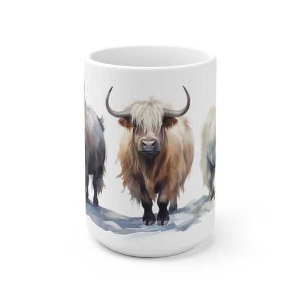 Longhorn Aquarell Tasse – Tierliebhaber Becher mit majestätischem Bergtier Design für Naturenthusiasten