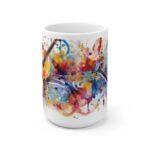 "Personalisierte Kaffeetasse mit Aquarell Musiknoten – Ideales Geschenk für Musikliebhaber"