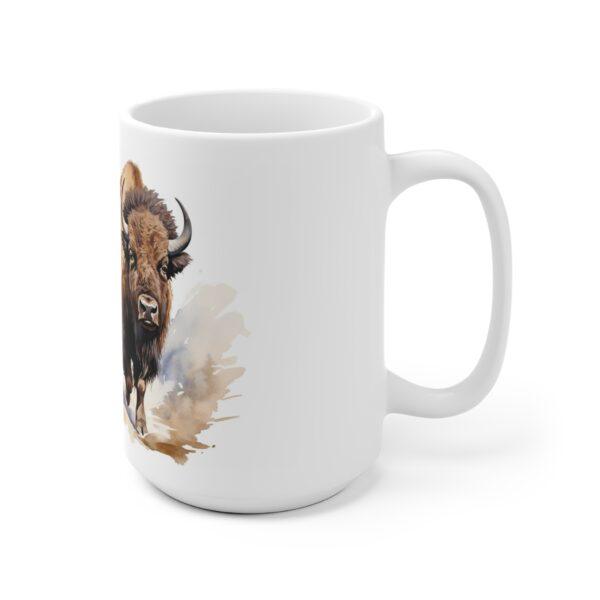 Bison Aquarell Tasse - Wildtier Becher für Natur- und Tierliebhaber