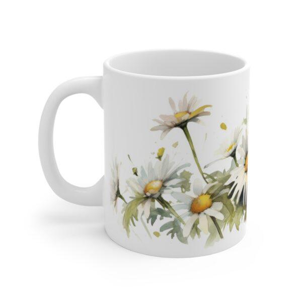 Gänseblümchen Aquarell Tasse - Blumiger Kaffeebecher für Naturfreunde und Blumenliebhaber