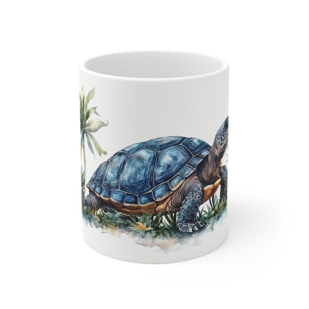 Aquarell Tasse mit Landschildkr&ouml;te - Perfekte Kaffeetasse f&uuml;r Tierliebhaber