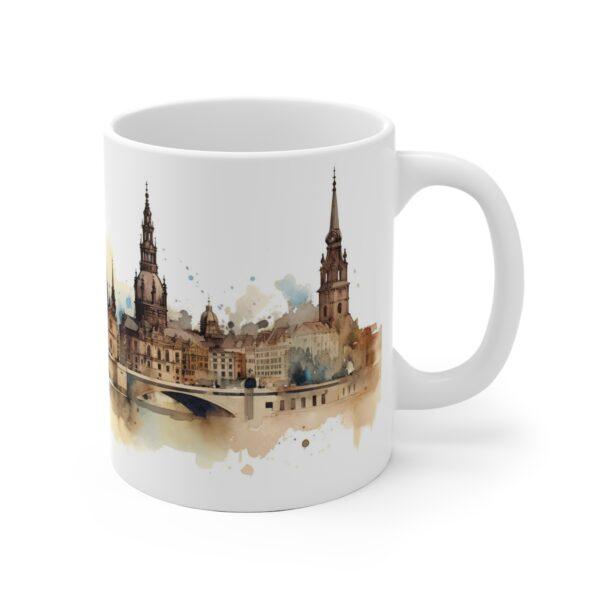 Aquarell Skyline Tasse Dresden – Bedruckte Kaffeetasse als Geschenk