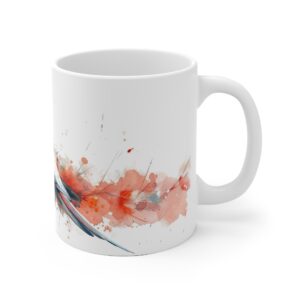 Weißer Keramik Becher mit Kakadu Vogel Motiv für Kaffee und Tee