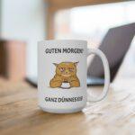 "Grumpy Cat Kaffeetasse 'Guten Morgen? Dünnes Eis!' – Lustiges Geschenk für Katzenliebhaber"