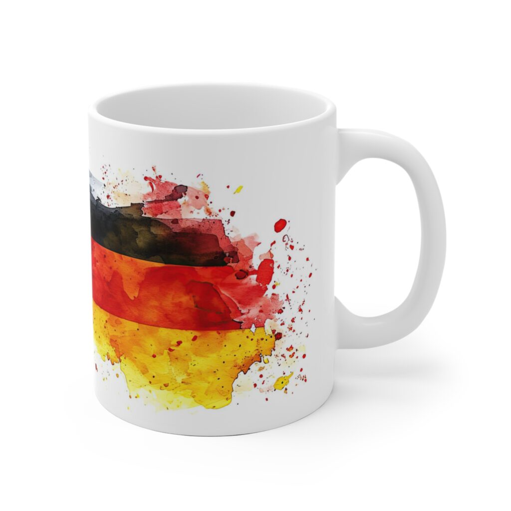Deutschlandflagge Aquarell Tasse - Patriotischer Becher f&uuml;r Fu&szlig;ballfans und Nationalstolz
