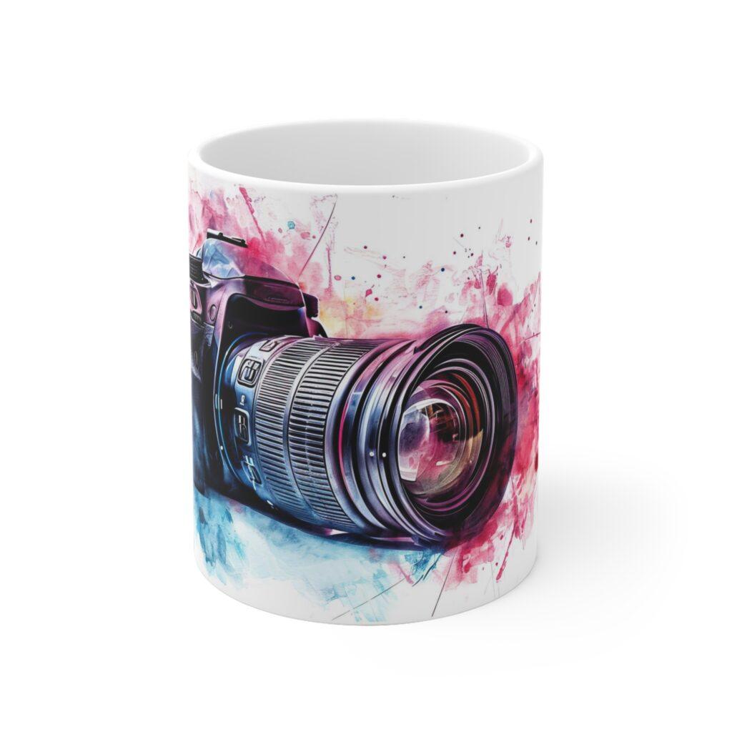 DSLR Kamera Aquarell Tasse &ndash; Becher f&uuml;r Fotografen und Kreativschaffende