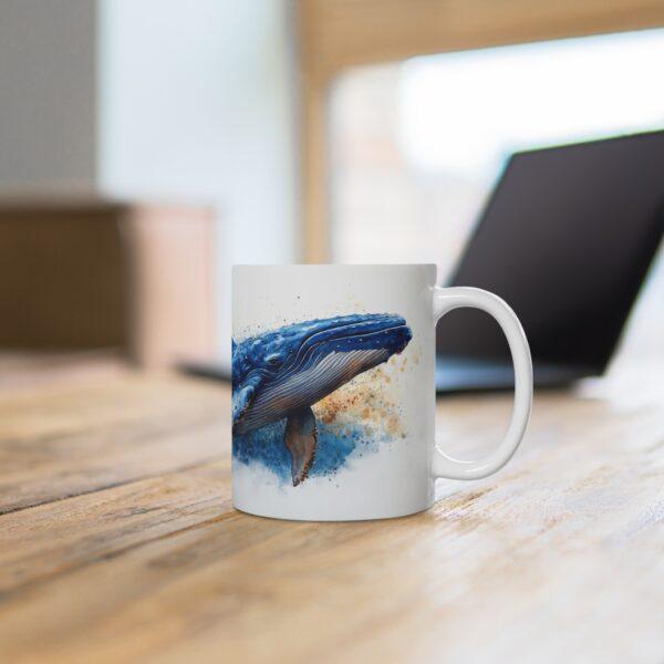 Blauwal Aquarell Tasse – Ozean Kaffeetasse für Meeresliebhaber