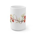 Hagebutten Tasse – Aquarell Becher für Tee- und Kaffeeliebhaber – Naturinspirierte Keramiktasse