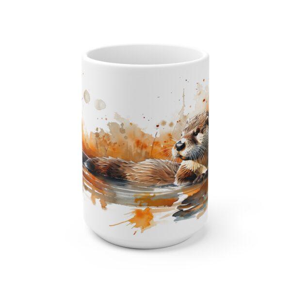 Keramiktasse mit Aquarell-Ottermotiv - Ideal für Tierliebhaber