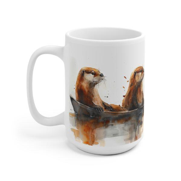 Otter Aquarell Keramik Becher - Spülmaschinenfest & Mikrowellengeeignet