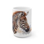 Aquarell Zebra Keramikbecher - farbenfrohes Design für jeden Anlass