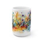 Künstlerische Aquarell Tasse mit Musiknoten für Musikliebhaber