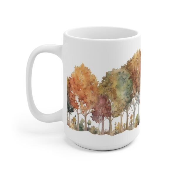 Herbstliche Laubbaum Tasse aus Keramik - Aquarell Design in Naturfarben