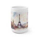 Aquarell Skyline Paris Tasse – Stilvolle Kaffeetasse als Geschenk