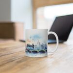 Weiße Tasse mit Watercolor Big Ben Motiv – Perfektes Geschenk für Reisefreunde und Weltenbummler