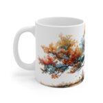 Massiver Eichenbaum Keramikbecher - Hochwertige Tasse für Kaffeegenuss