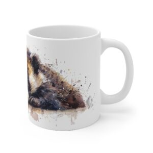 Aquarell Dachs Tasse - Keramik Tasse als Geschenkidee