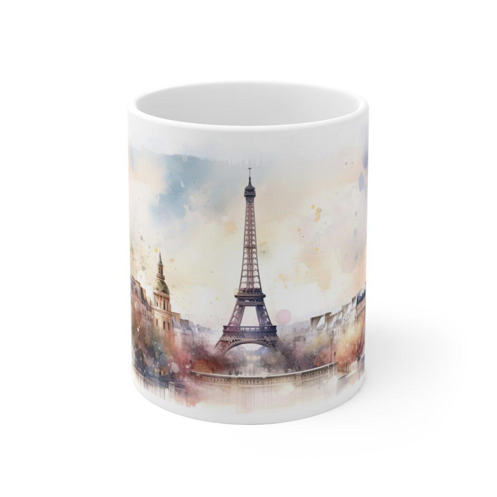 Aquarell Skyline Paris Tasse &ndash; Stilvolle Kaffeetasse als Geschenk
