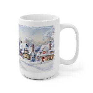 Winterdorf Aquarell Tasse - Gemütliche Keramiktasse für die kalte Jahreszeit