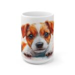 Jack Russell Terrier Aquarell Keramiktasse – idealer Kaffeebecher für Hundefans