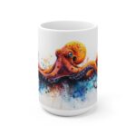 Octopus Aquarell Tasse - Becher im Unterwasserwelt Design für Meeresbiologen und Ozeanliebhaber