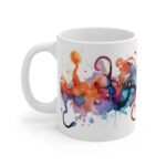 Abstrakte Musiknoten Tasse im Aquarellstil – Becher für Musikliebhaber und Kreative