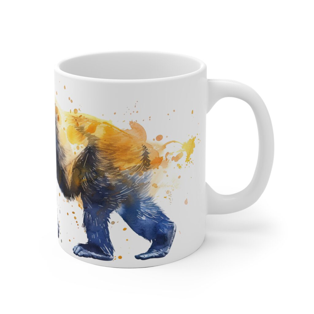 Gorilla Keramik Aquarell Becher &ndash; Ideal f&uuml;r Kaffee und Tee