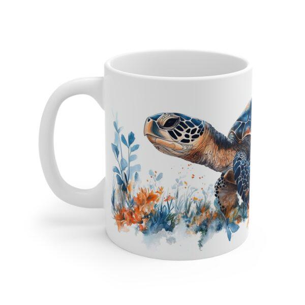 Aquarell Meeresschildkröte Tasse – Ozean Kaffeetasse für Tierliebhaber