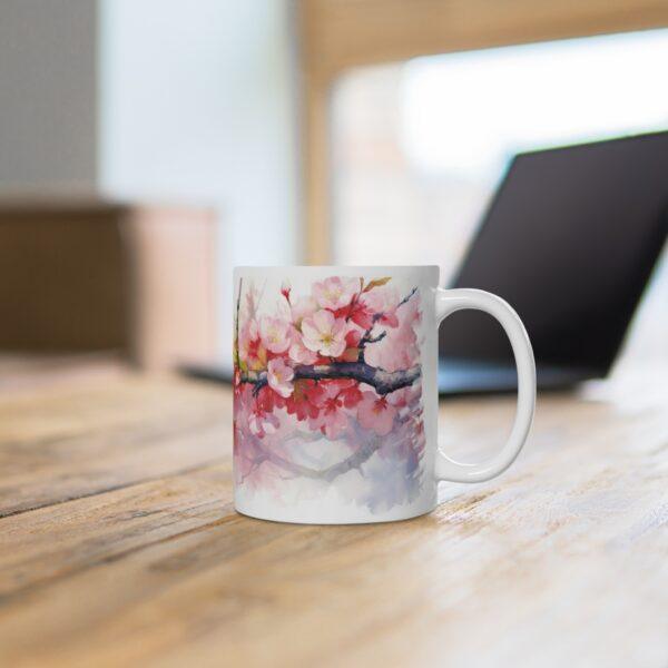 Kirschblüten Aquarell Tasse - Floraler Becher für Frühling und Naturfreunde