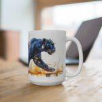 Panther Keramikbecher mit Aquarelldesign - stilvoll und kreativ