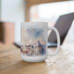 Aquarell Skyline Paris Tasse – Stilvolle Kaffeetasse als Geschenk