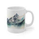 Bedruckte Geschenktasse mit Aquarell Landschaft - Alpen Berge Kaffeetasse für Natur-Liebhaber