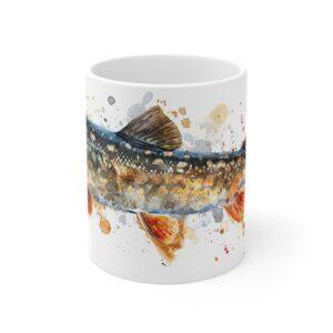 Hecht Aquarell Tasse – Angler Becher mit Fischmotiv für Naturfreunde