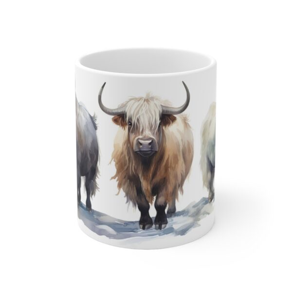 Longhorn Aquarell Tasse – Tierliebhaber Becher mit majestätischem Bergtier Design für Naturenthusiasten