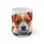 Jack Russell Terrier Aquarell Keramiktasse – idealer Kaffeebecher für Hundefans