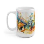 Künstlerische Aquarell Tasse mit Musiknoten für Musikliebhaber