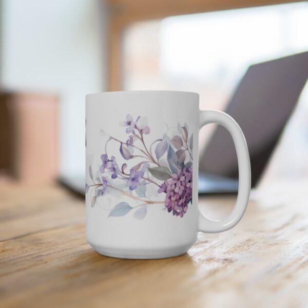 Flieder Aquarell Tasse - Becher mit Blumenmotiv für Blumenliebhaber und Romantiker