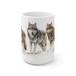 Wolfsrudel Aquarell Tasse - Wildtier Design Becher für Natur- und Wolfsliebhaber