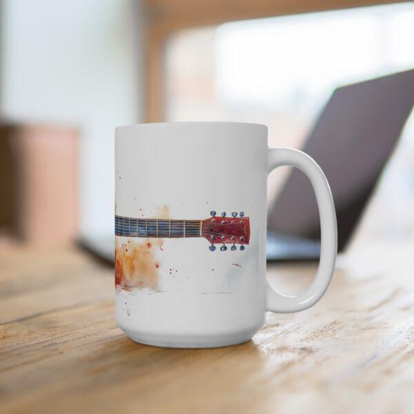 Rote Akustik Gitarre Keramik Kaffeetasse - Geschenk für Musiker und Musikliebhaber