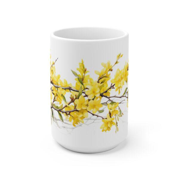 Weiße Keramik Tasse im Aquarell-Design - Ideales Geschenk für Blumenliebhaber