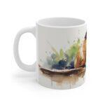 Weiße Meerschweinchen Aquarell Tasse – Perfektes Geschenk für Tierliebhaber