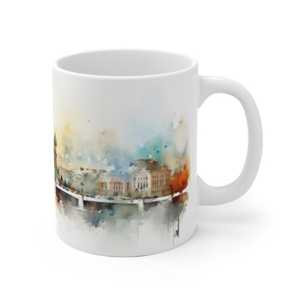 Weiße Tasse mit Watercolor Kreml Motiv – Perfektes Geschenk für Reisefreunde und Entdecker