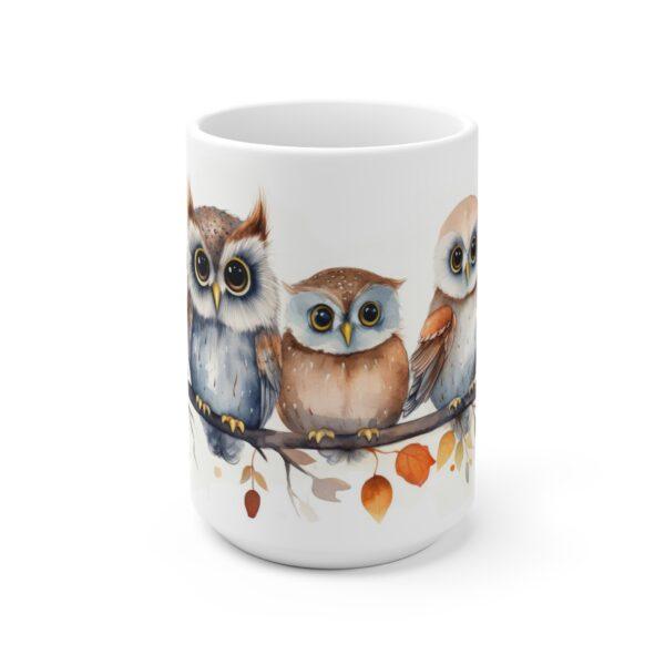 Kinderfreundliche Aquarell Eulen Tasse - Bunter Becher für Naturfreunde