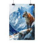 Aquarell Poster "Riesen Fuchs in Bergen" – Mystische Naturkunst für jeden Raum